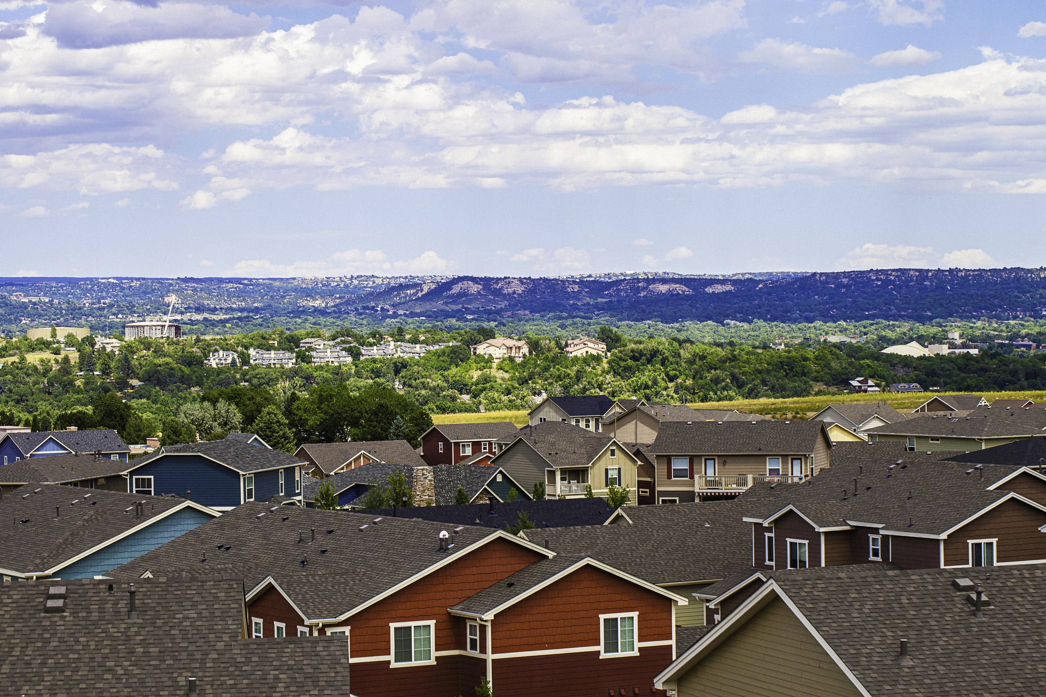 Rooftop views over Colorado Springs.