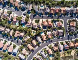 aerial view of neighborhood
